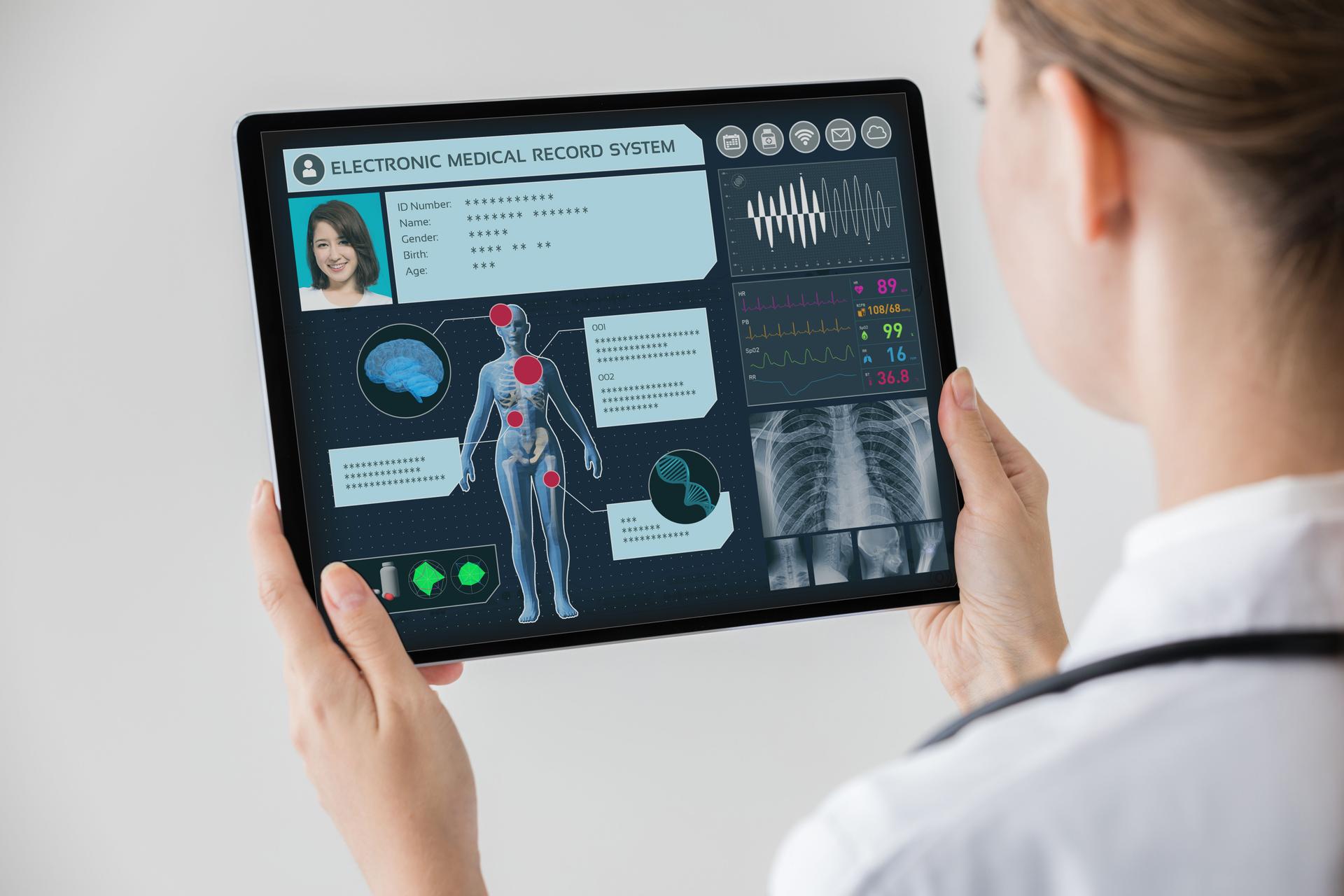 Electronic medical record concept.